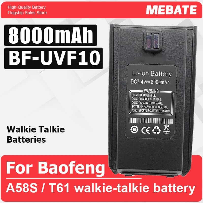 Walkie Talkie A58S Aggiornato BF-UVF10 con Batteria agli Ioni di Litio, Radio Bidirezionale Impermeabile, Accessori A-58S BFUVF10