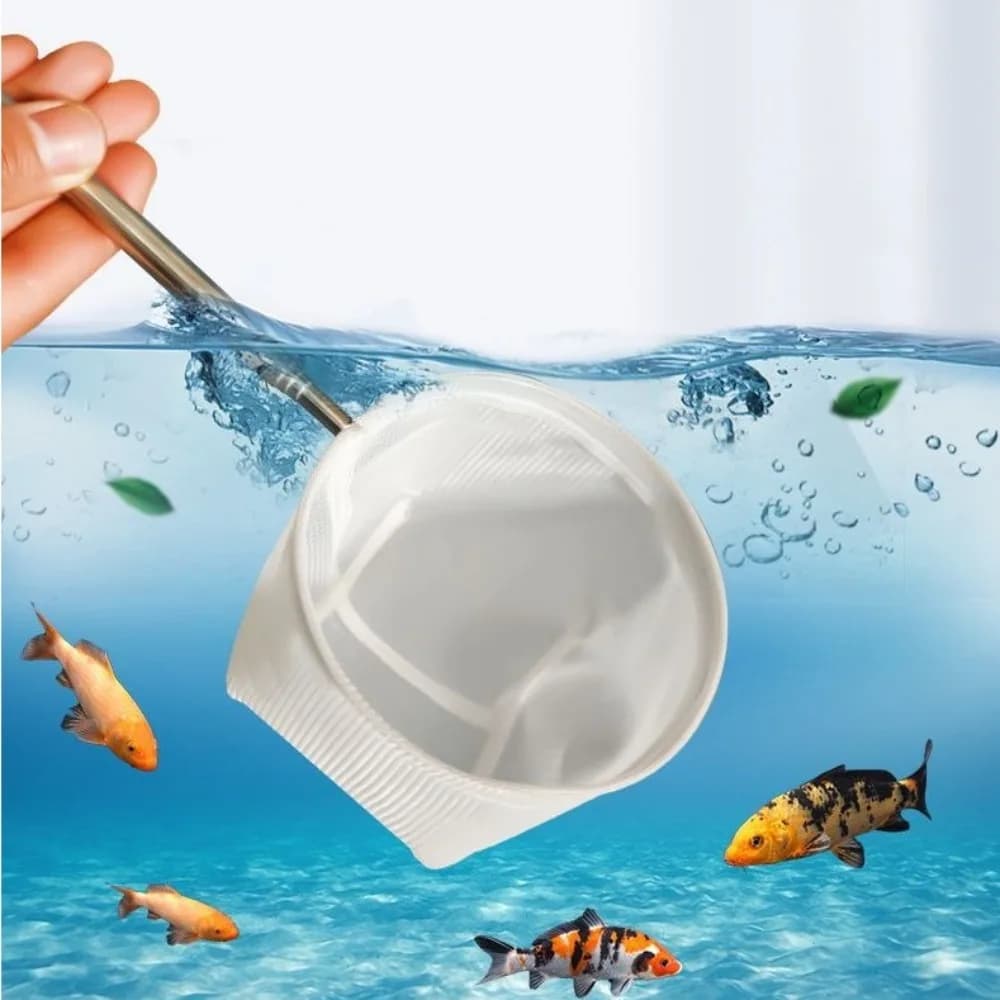 Nuovo palo telescopico Mini reti da pesca Manico in metallo Pulitore rotondo per acquario Reti per gamberetti a maglia fine multi-dimensione Uso domestico