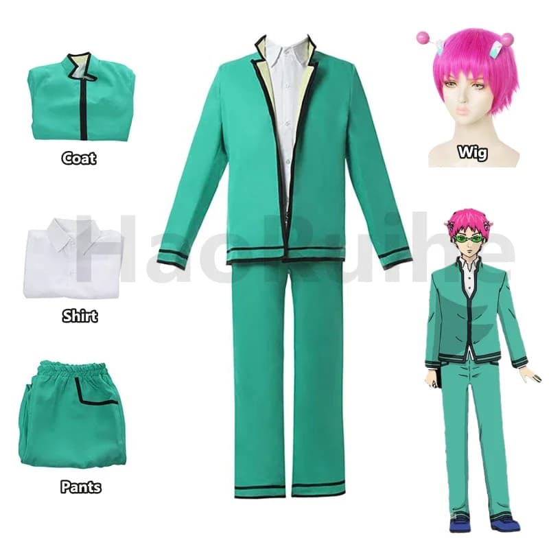 CosplayAnime Saiki Kusuo La Disastrosa Vita K.-Nan Parrucche Cosplay Costumi Uniforme Top Pantaloni Copricapi Cos Puntelli Parrucche