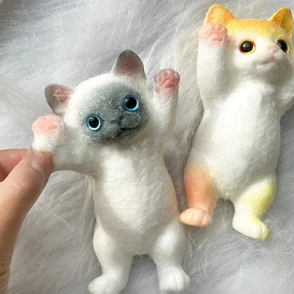 Gatto Squishy Taba da 13 cm, Morbido e Realistico, Giocattolo Antistress, Bambola di Gatto Simulato, Regalo per Bambini e Adulti
