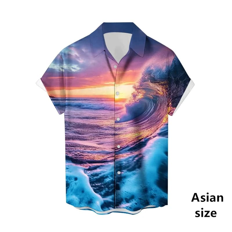 Camicie hawaiane 2025 nuove donne degli uomini moda estate primavera manica corta top per il tempo libero 3D stampato bottoni risvolto camicie Y2k camicetta top