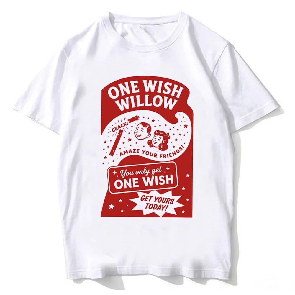 One Wish Willow cotton teen streetwear Punk graphic Y2k Vintage Breathable t-shirt Pop Culture Breathable Punk Grunge Pastel