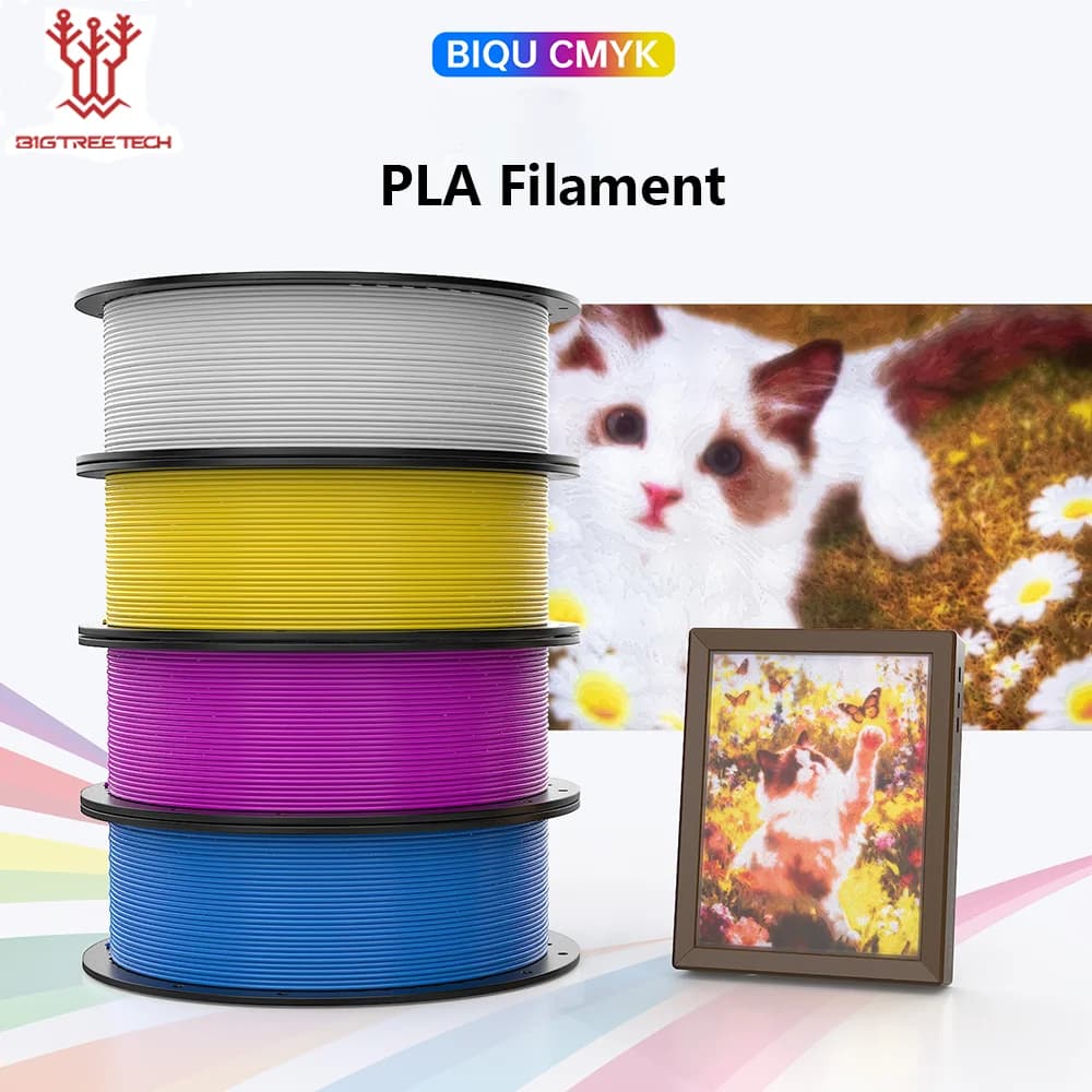 BIQU 1.75mm PLA 1KG/Rotolo CMYK Bobbin Ordered Without Bubbles Plastic Material Optional for 3D Printer