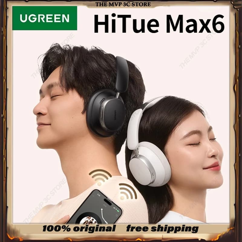 UGREEN HiTue Max6 Studio Pro 48dB ANC Auricolare Bluetooth senza fili Gaming MAX5C HP206 Cuffie musicali leggere personalizzate