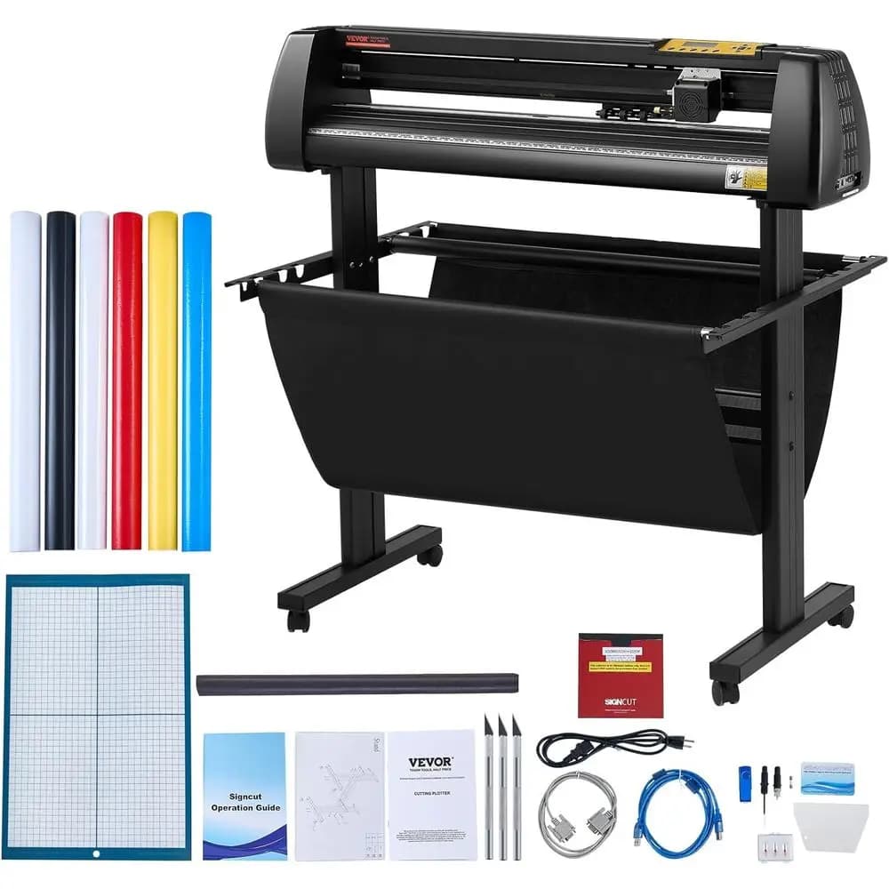 Plotter da Taglio Vinile Manuale da 34 Pollici con Software Signmaster per Progettazione e Taglio, con Forniture Incluse
