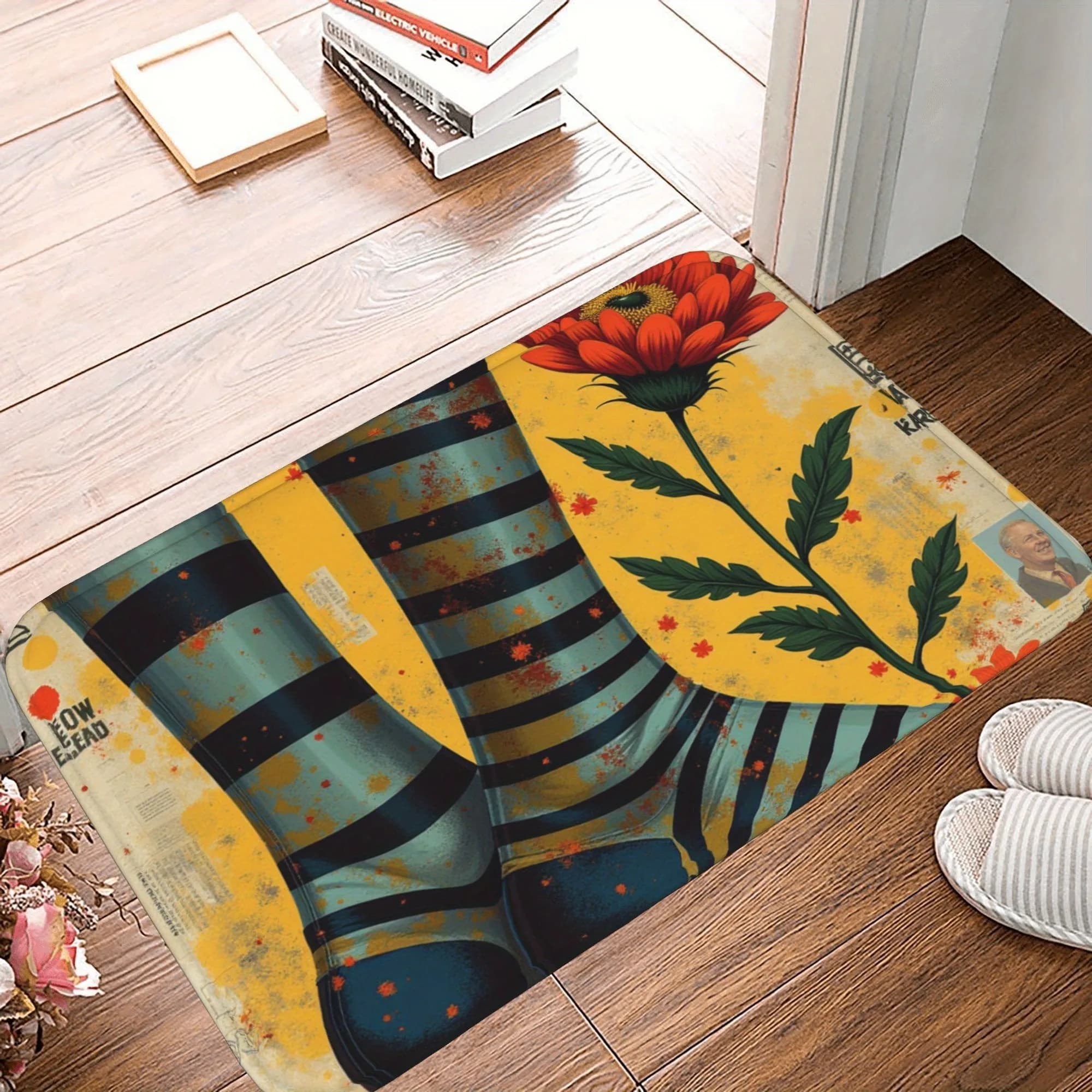 1PC Calze Modello Tappeto da cucina Tappetini antiscivolo Tappeto da bagno design pop Tappetino da bagno Tappeto per la casa Lavandino Lavanderia Decor