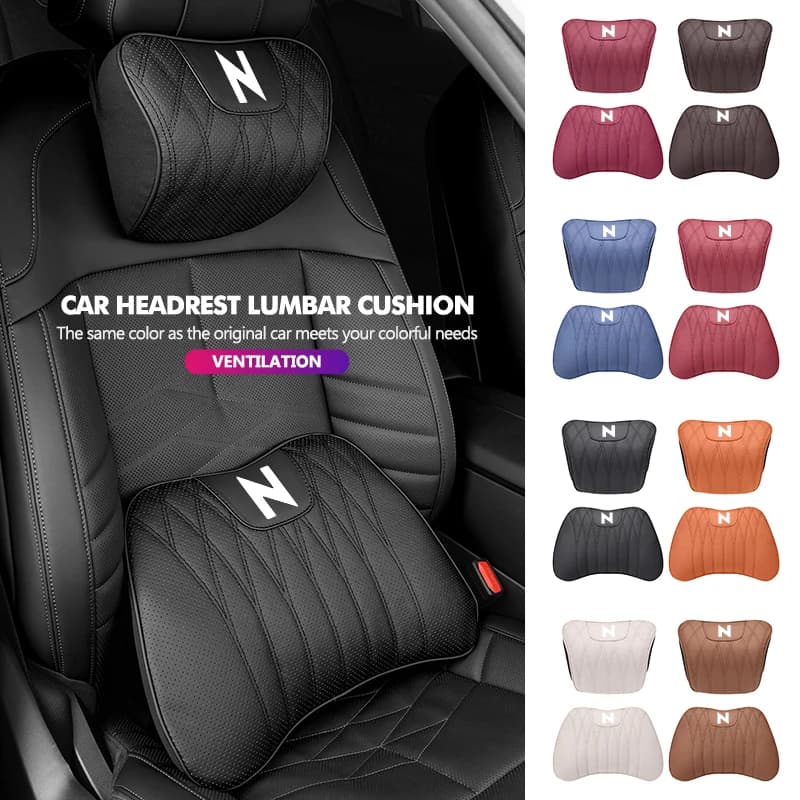 Car Seat Headrest Lumbar Neck Pillow Waist Support Cushion For Honda Fit Odyssey Legend Passport Stream City Vezel Jazz