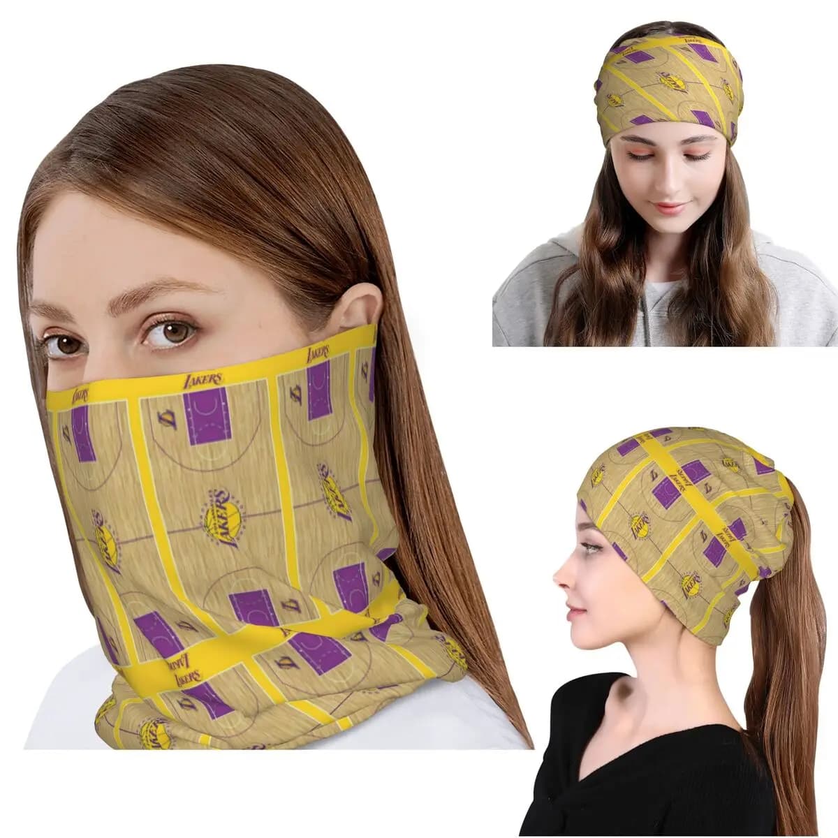 Basketball Dream Art Bandana Copricollo Maschera Sciarpa Copricapo multiuso Berretti Cappello Unisex Adulto Lavabile