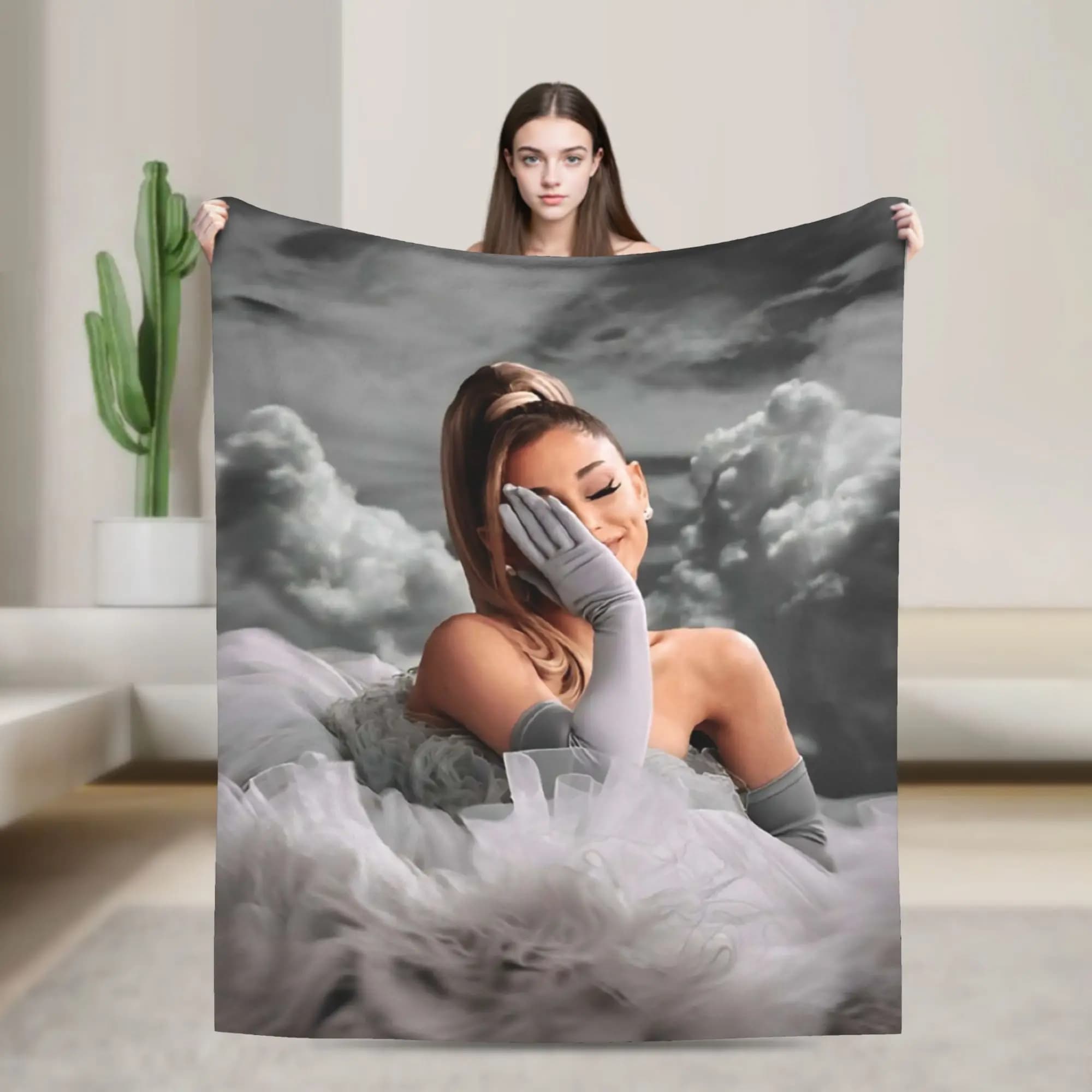 Ariana Grande Blankets Flannel Vintage Breathable Throw Blankets for Home Restaurant All Season,