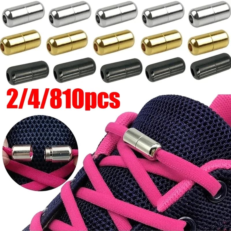 Shoelaces Semicircle Buckles No Tie Buckle Connector for Shoes Sneakers Shoelace Quick Tie Shoe Laces Metal Capsule Ties Lock