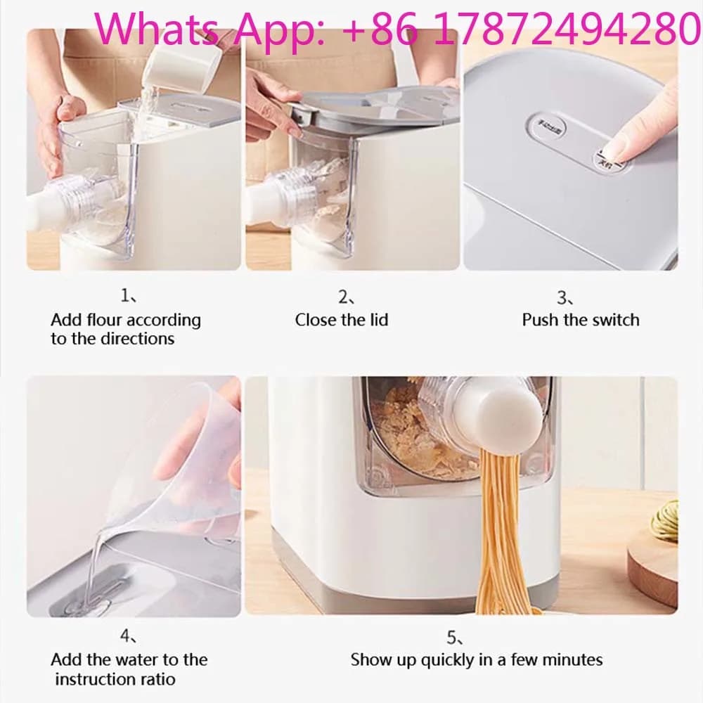 Macchina Elettrica per Pasta Versione Domestica Completamente Automatica, Pressa per Impasto, Macchina per Fare la Pasta (Mesin Pembuat Mie)