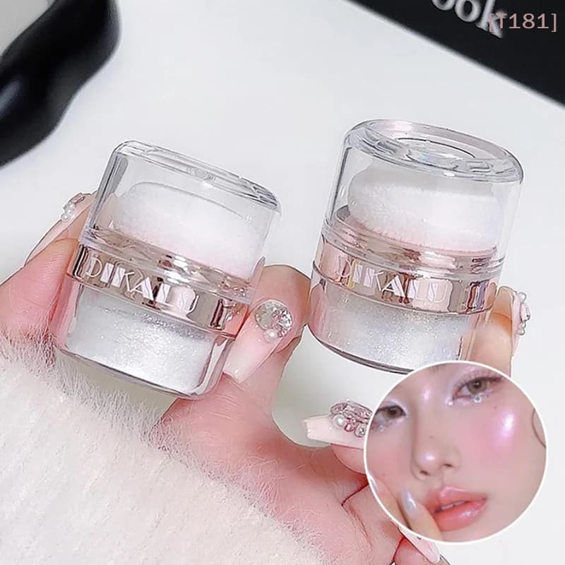 Fairy Powder Highlighter Patting Powder Moonlight White Body Shimmering Contour Blush Brightening Glitter Loose Powder Makeup