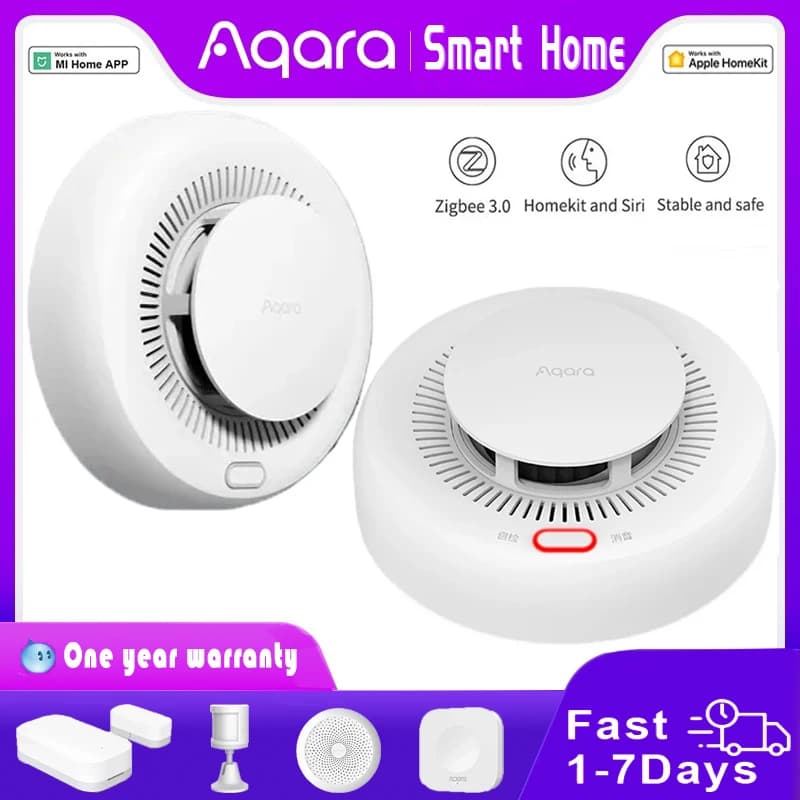 Nuovo Aqara Rilevatore di Fumo Zigbee Smart Allarme Antincendio Monitor Avviso Sonoro Sicurezza Domestica APP di Controllo Remoto Per Xiaomi Mi casa Homekit
