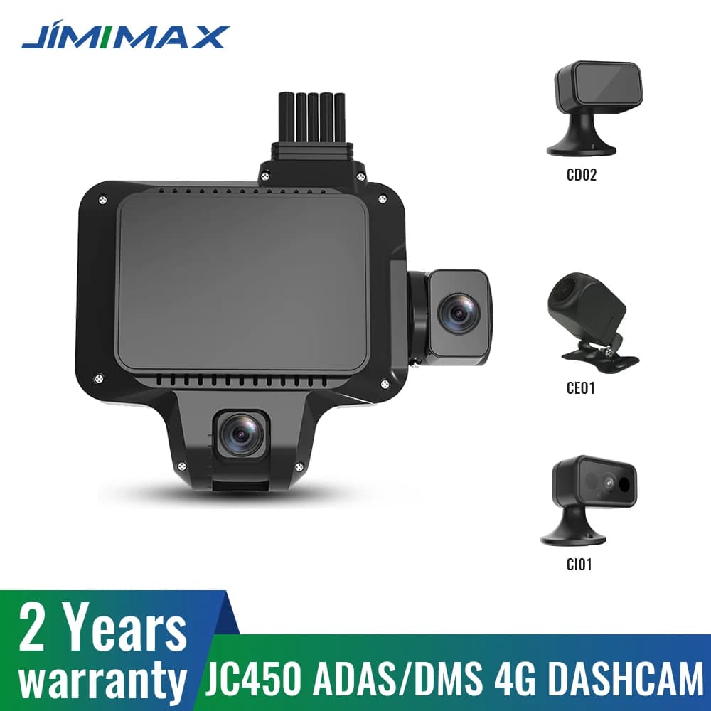 JIMIMAX ADAS 4G DashCam JC450Pro Videocamera per auto Videoregistratore 4CH/5CH Visualizzazione live tramite telefono 7/24 Monitor in tempo reale AI Auto GPS DVR APP