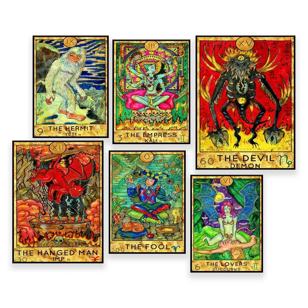 Carta dei tarocchi Poster mitologia greca pittura su tela diavolo giudice Priestess Art Print Nordic Wall Picture Living Bedroom Decor