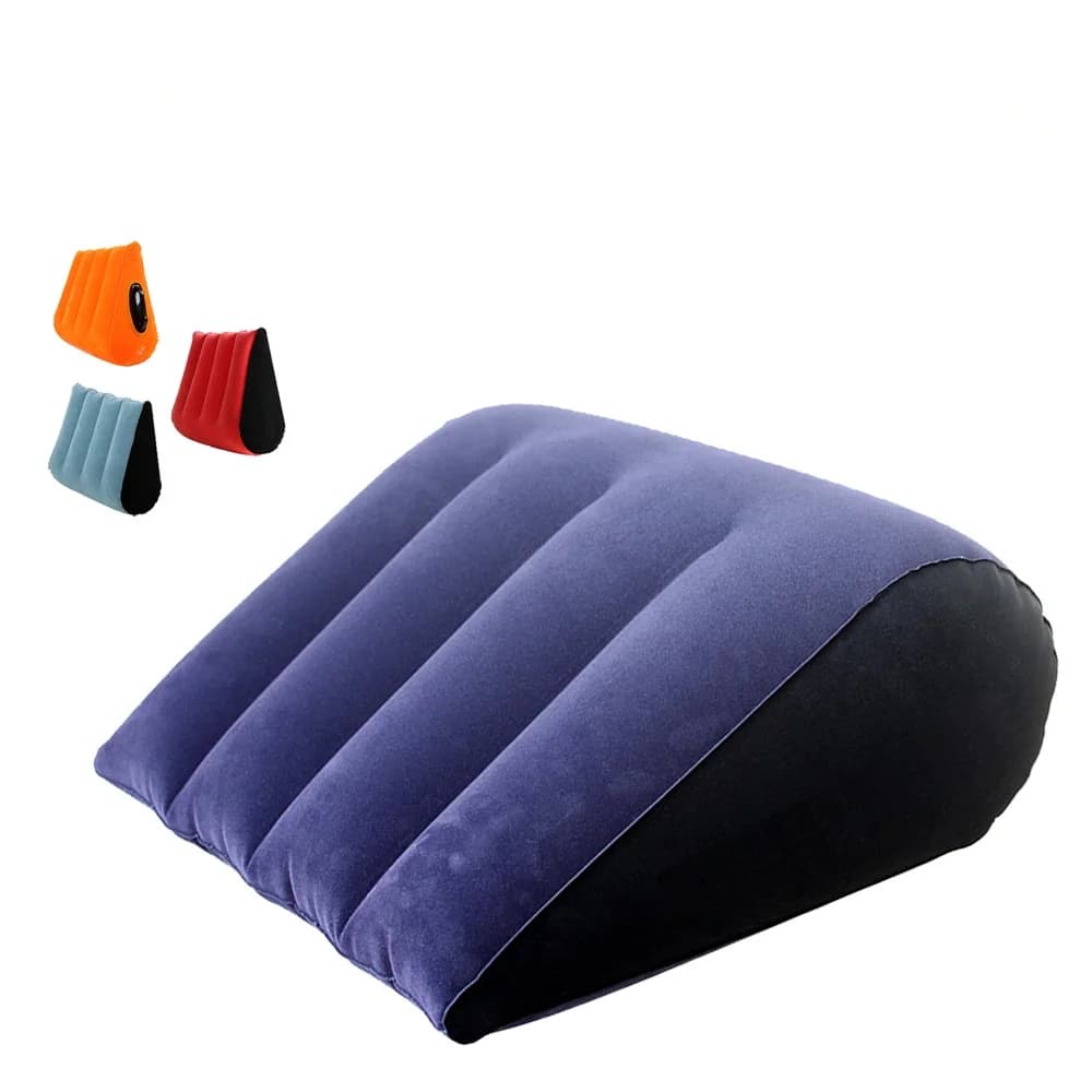 Cuscino da viaggio gonfiabile Cuscino per il corpo multifunzionale Cuscino per yoga lombare Posizioni di viaggio Supporto Cuscino d'aria Cuscino triangolare