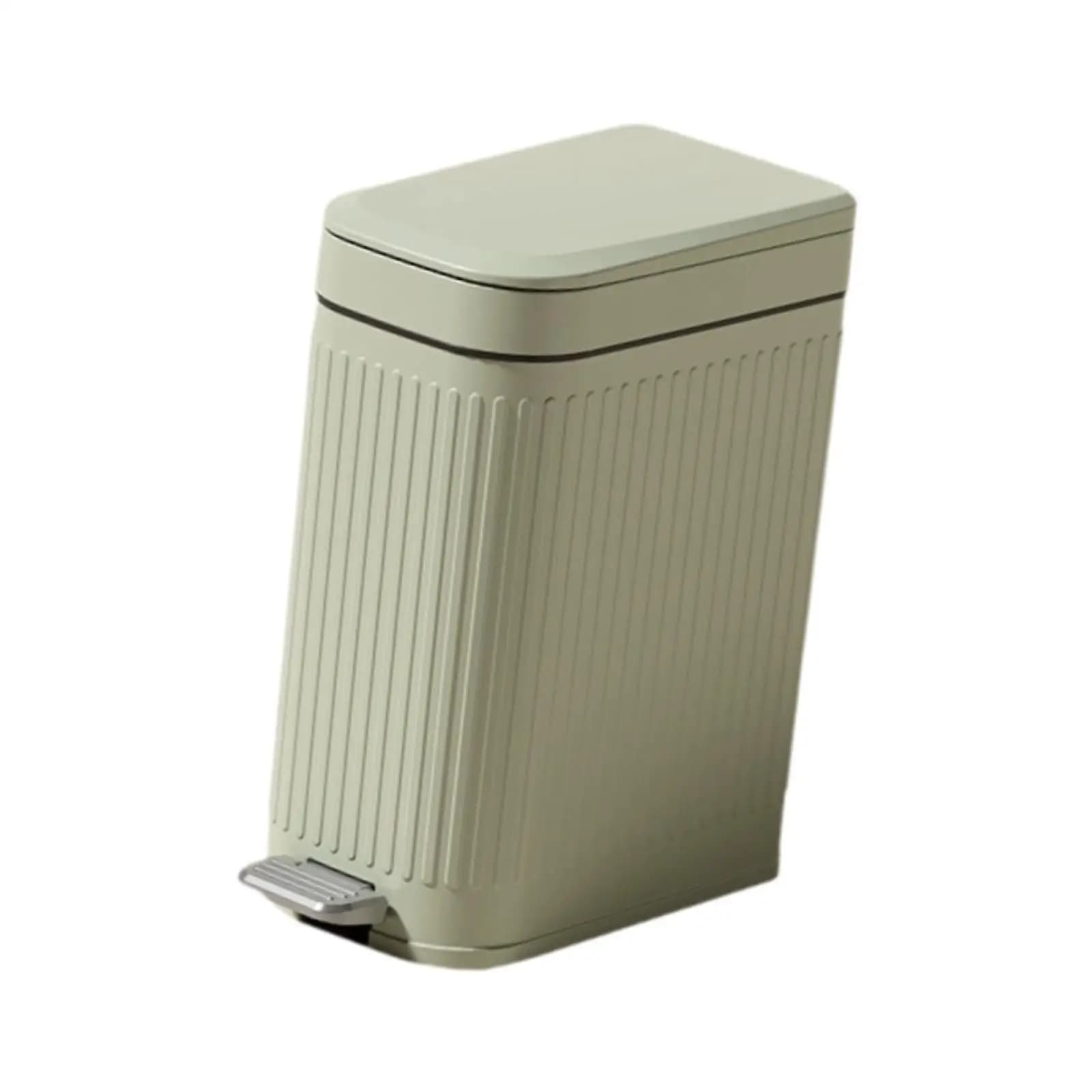 8.5L Rectangular Waterproof 2 in 1 Foot Pedal Press Type Garbage Bin for Living Room, Garage