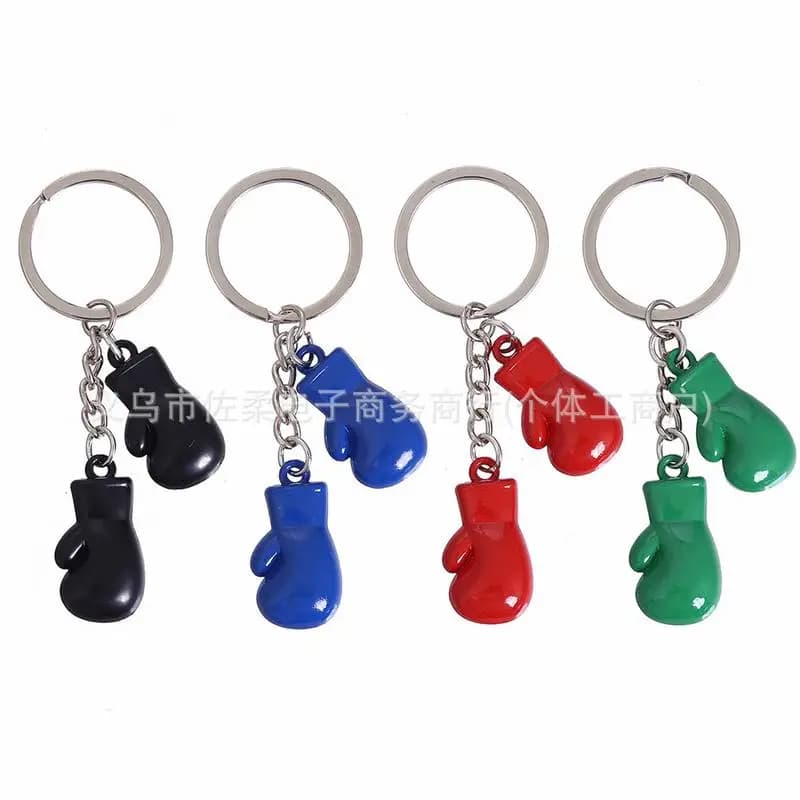 10 Pieces Creative Personalized Boxing Gloves Keychain 3D Metal Pendant Gym Club Graduation Season Gift