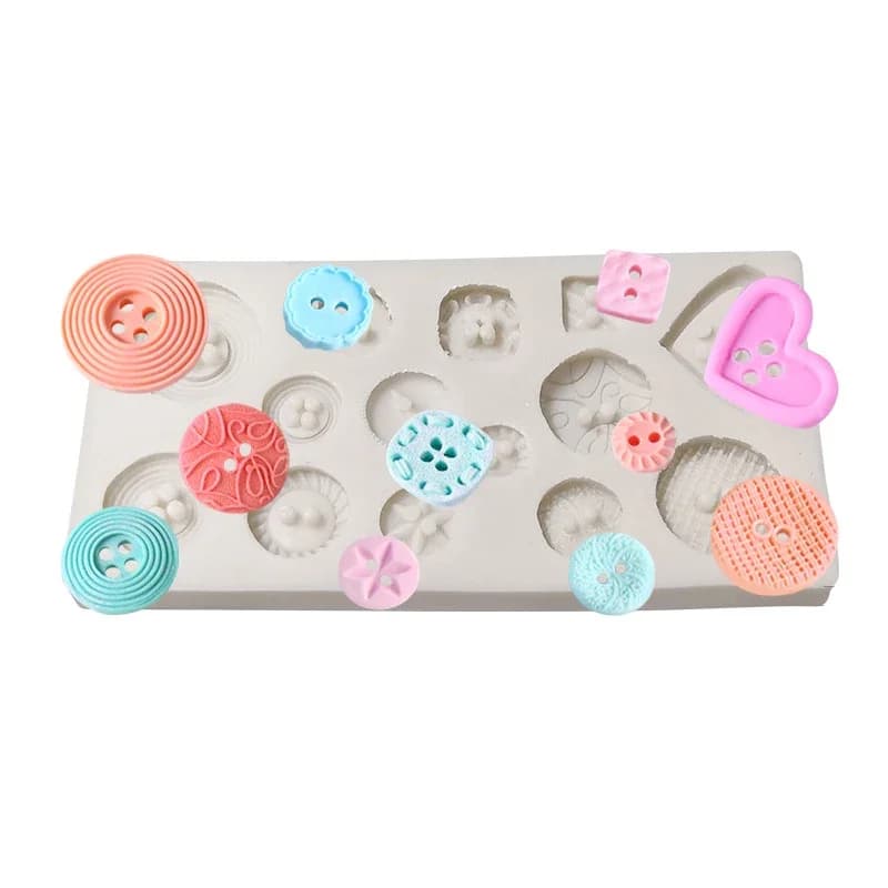 Stampo per torta a forma di bottone in silicone Stampo per torta fai-da-te Fondente al cioccolato Biscotto Stampo in silicone per ghiaccio Stampo per caramelle fondente Strumento per decorare torte