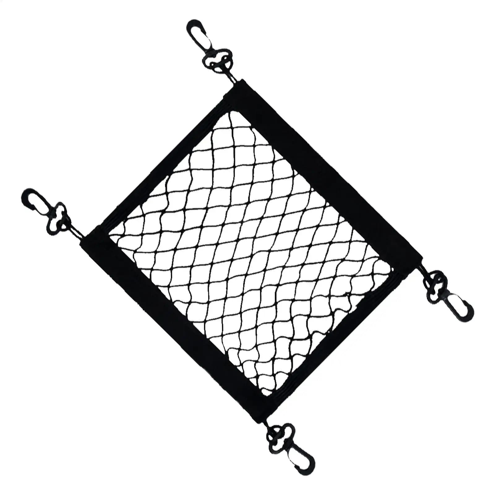 Motorcycle Cargo Net High Elastic Double Layer Motorcycle Net for Helmet Storage 11"X11" Bungee Cargo Net with Hooks Luggage Net