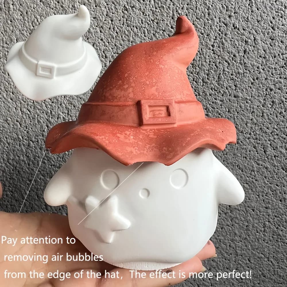 Halloween Ghost Witch Storage Box Mold, Plaster Candle Holder, Resin and Silicone Mold，holiday decorations, crafts, casting