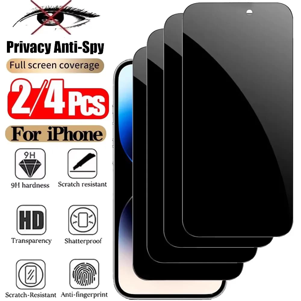 NNBILI Privacy screen protection for iPhone 17 Pro Max Anti-Spy Glass for iPhone 16 15 14 13 12 11 Pro Max Hair privacy iPhone 17