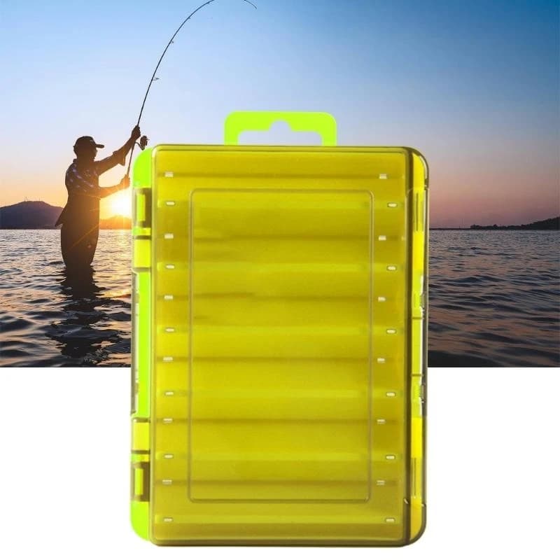 G6DE Scatola per esche a doppia faccia Scatola per esche Scatola per attrezzatura da pesca portatile Cassetta per attrezzi da da