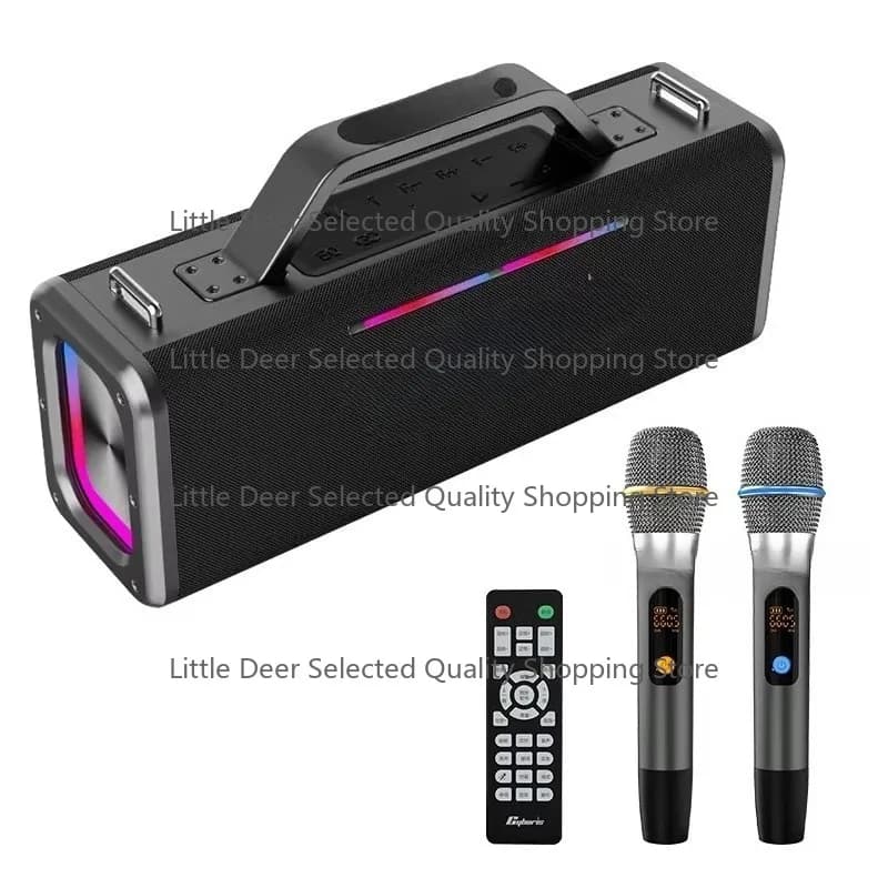 X12 Macchina per karaoke con doppio microfono per adulti e bambini Sistema di altoparlanti BT PA con 2 microfoni wireless per regali domestici