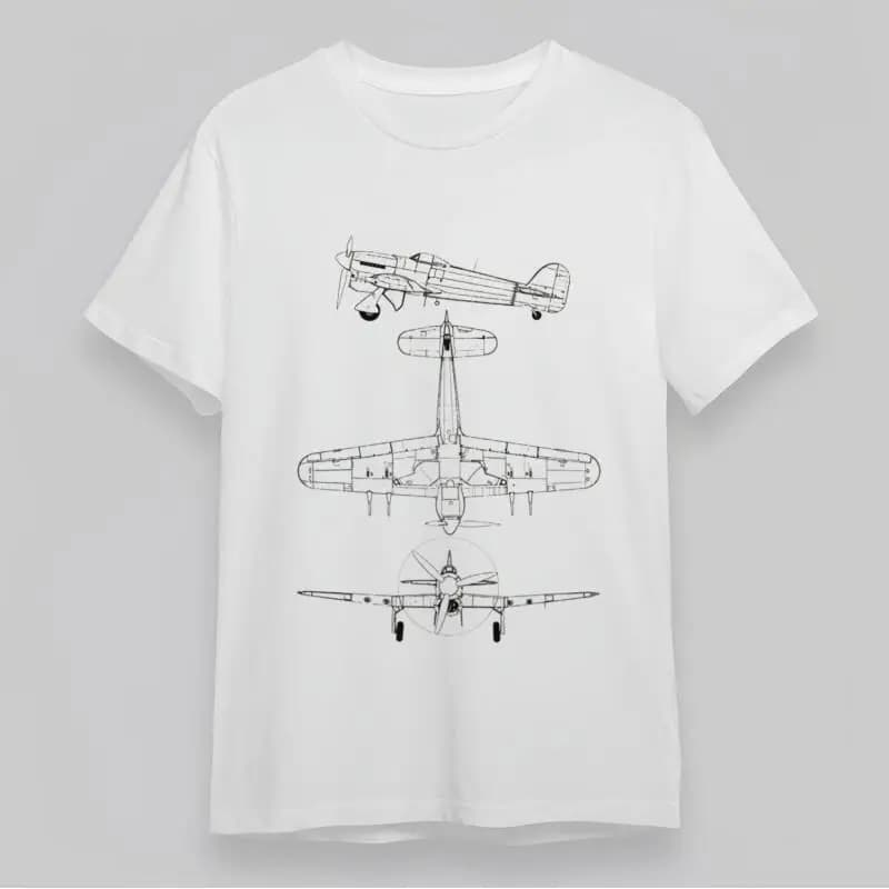 Maglietta classica morbida da uomo Top bianchi con linea aeronautica multi-angolo