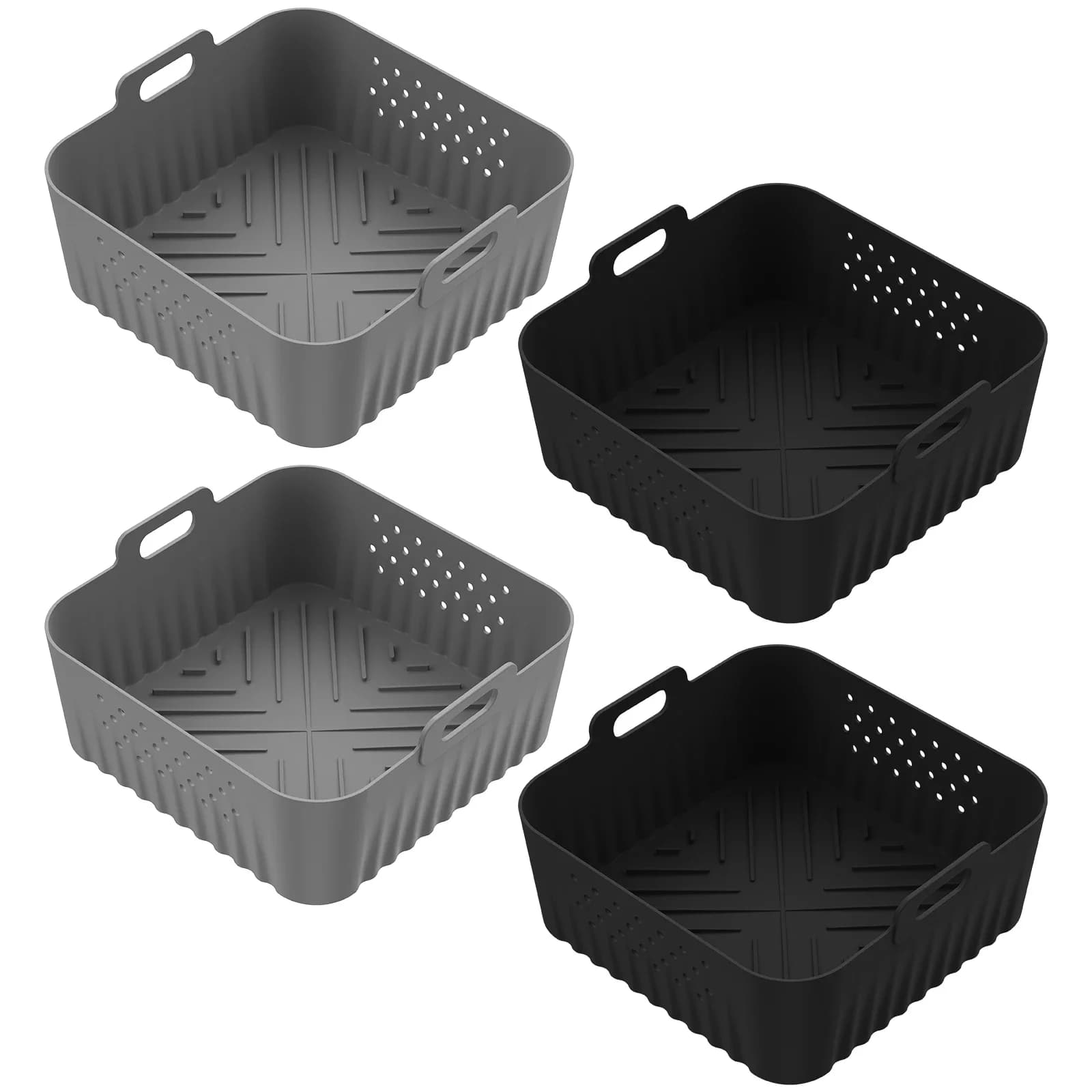 2/4 Pieces Silicone Coatings Air Fryer, Air Frying Basket, Barbecue Mat, Plate, Air Frying Oven for Kitchen