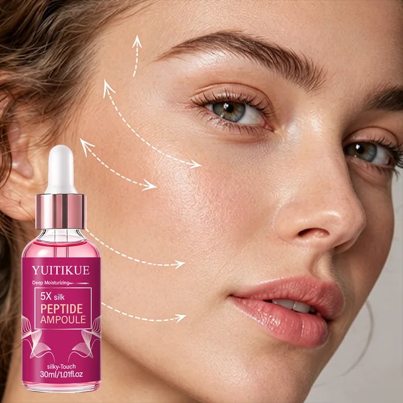 YUITIKUE 30ml 5X Silk Peptide Ampoule Serum Deep Moisturizing Soft Silky Skin Smoothing Improve Rough Dry Facial Essence