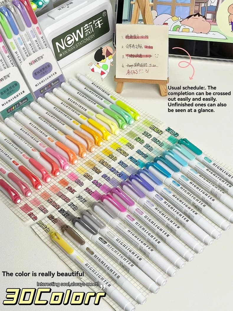 Set di penne fluorescenti da 5/15 pezzi Set di pennarelli per chiavi da corsa per studenti Lotto di penne per manuali a colori di alta bellezza