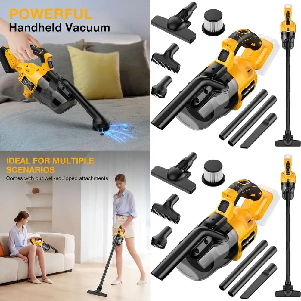 Aspirapolvere portatile da 20 V MAX, pulitore senza fili per casa e auto, portatile con filtro HEPA lavabile per legno duro e moquette