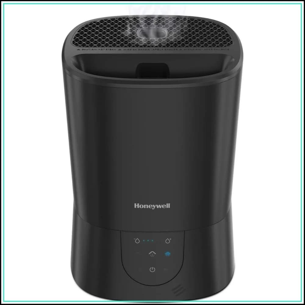 Filter Free Warm Mist Humidifier, 1.5 Gal Tank, 5 Humidity Settings, Auto Shut-Off, Essential Oil Tray, Top Fill, for Bedroom, Home, Office, Black