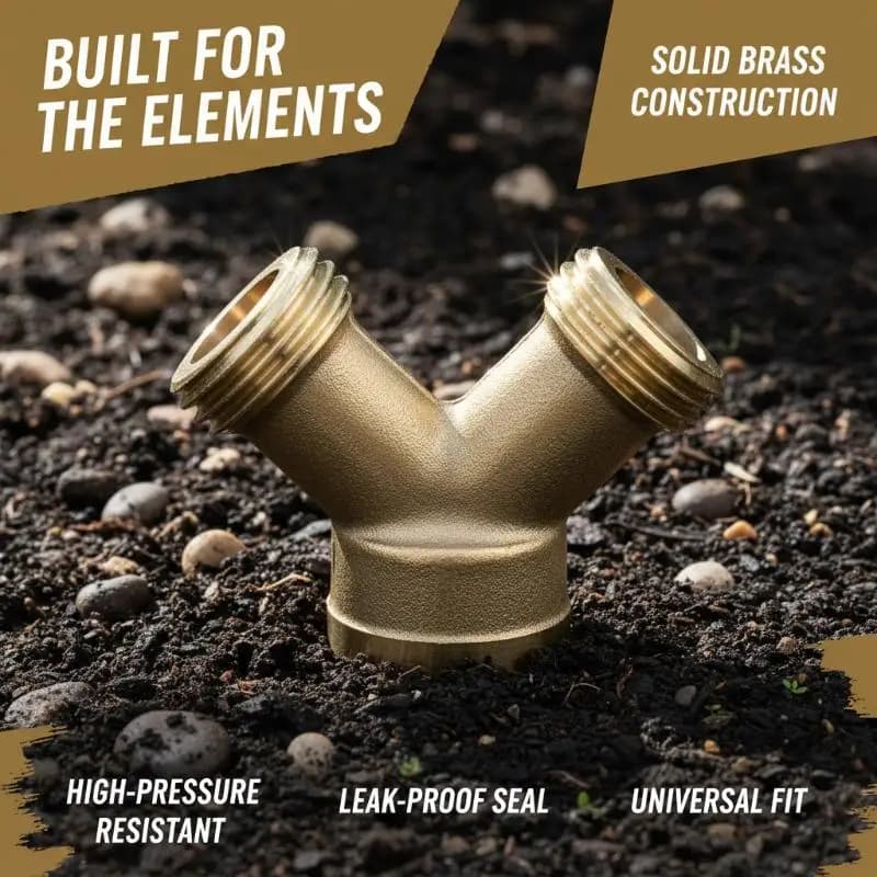 2026 NEW Brass 3-Way Pipe Tee Connector Heavy Duty Leak Proof Fitting for Home Plumbing Garden Irrigation Hose Splitter 1Pc