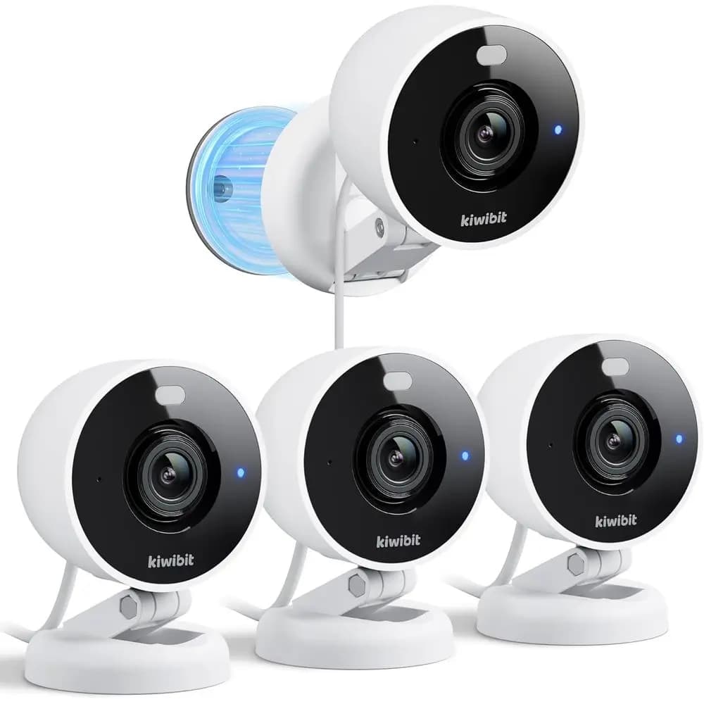 Telecamera di Sicurezza ad Alta Definizione: Interno/Esterno, Magnetica Cablata, Monitor per Animali Domestici e Bambini, Rilevamento AI, Visione Notturna a Colori, Compatibile