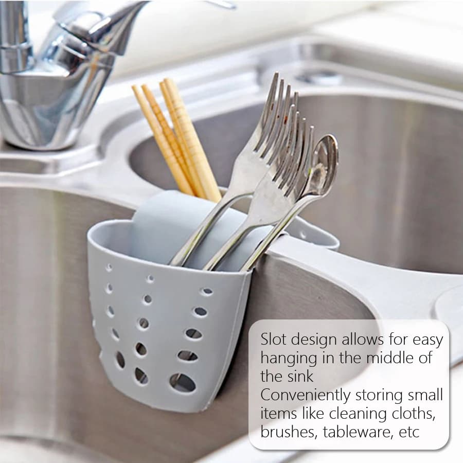 Portasapone Spugna Bagno Appeso Scarico Portaoggetti Accessorio Lavello da cucina Doppio cestino Utensili Borsa organizer