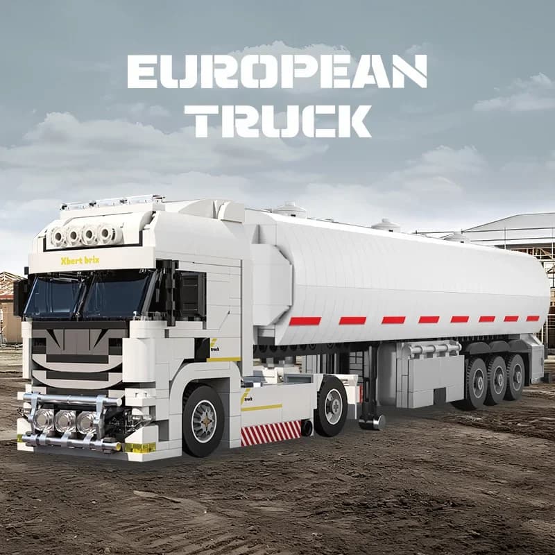 Blocchi da Costruzione per Camion Europeo, Kit Modello di Rimorchio Container Collegabile, Giocattolo Educativo per Ragazzi e Adulti, Regalo Fai-da-Te 421 Pezzi
