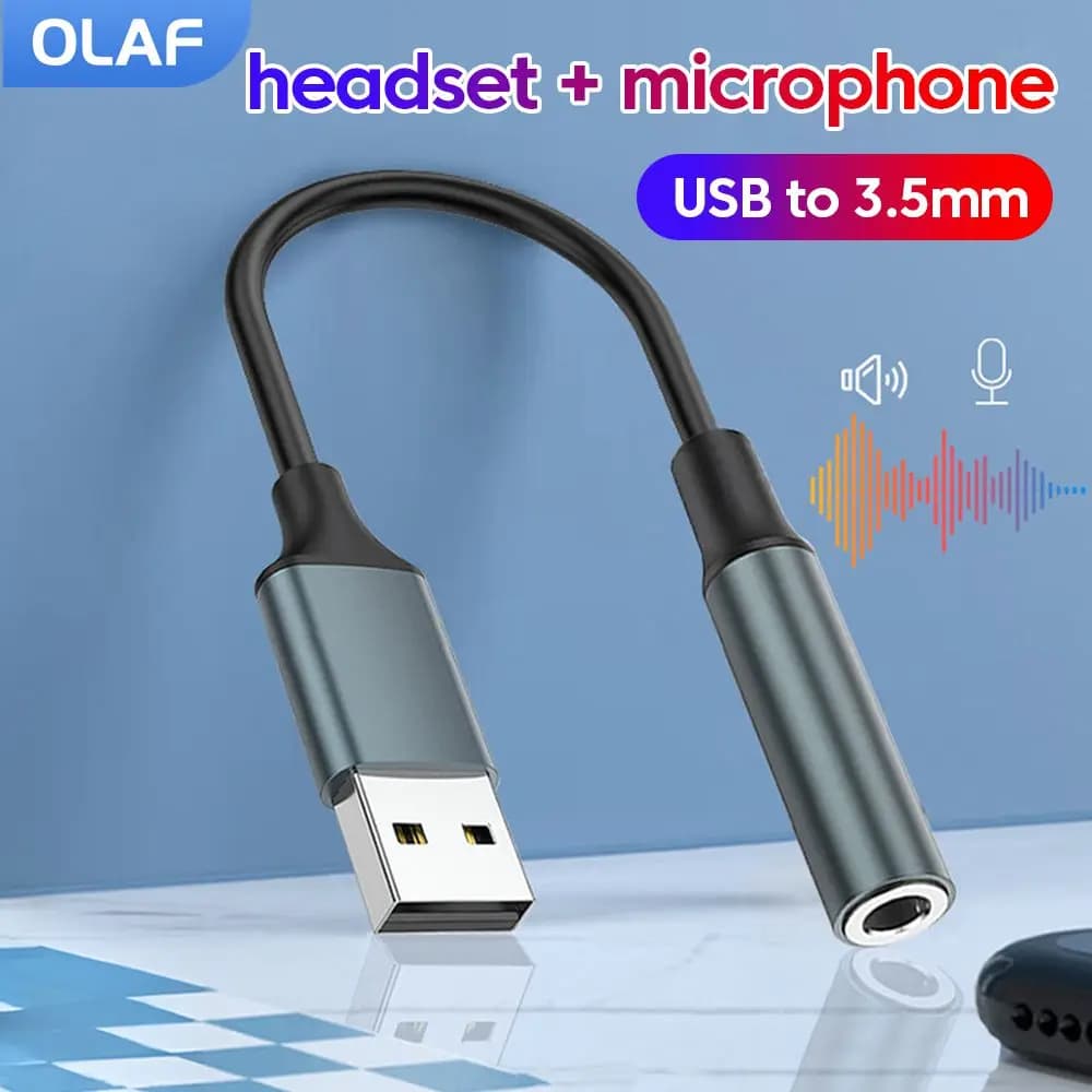 Adattatore cavo audio AUX da USB a 3,5 mm Scheda audio esterna USB femmina a jack da 3,5 mm Adattatore per microfono per cuffie per PC notebook