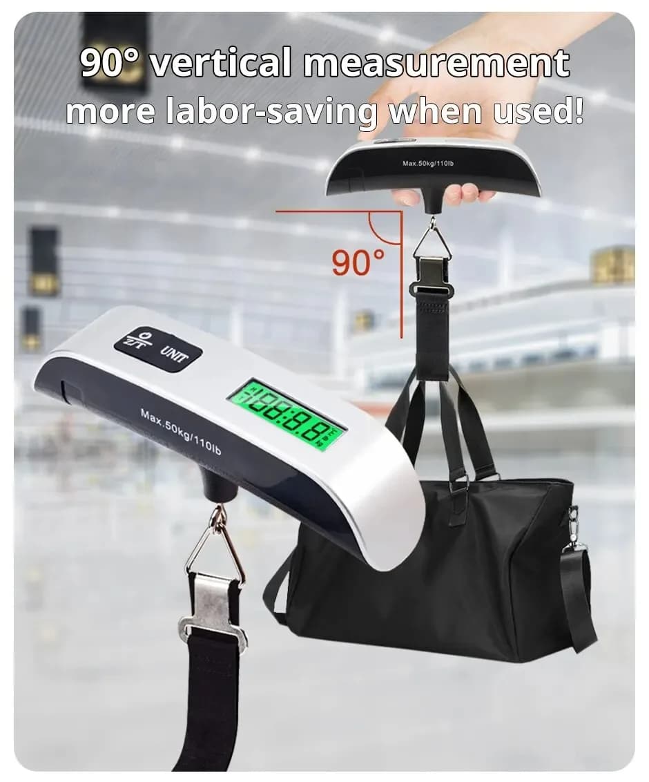 Bilancia portatile Bilancia elettronica con gancio Bilancia per bagagli portatile da 50 kg Bilancia portatile per uso domestico Bilancia portatile con manico spesso