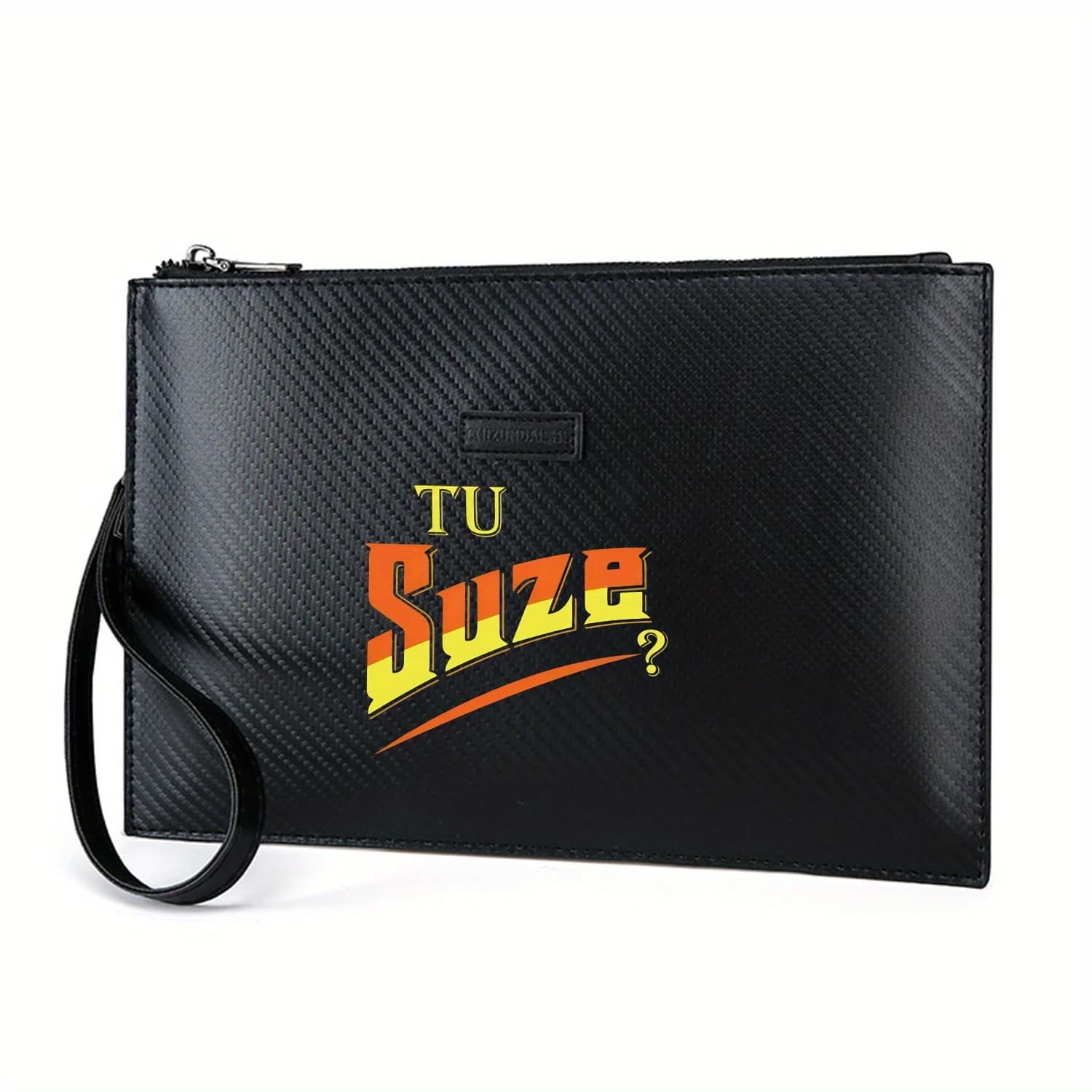 Suze testo question mark stile audace Elegante borsa da uomo in PU stampata Alla moda e pratica per il trasporto quotidiano