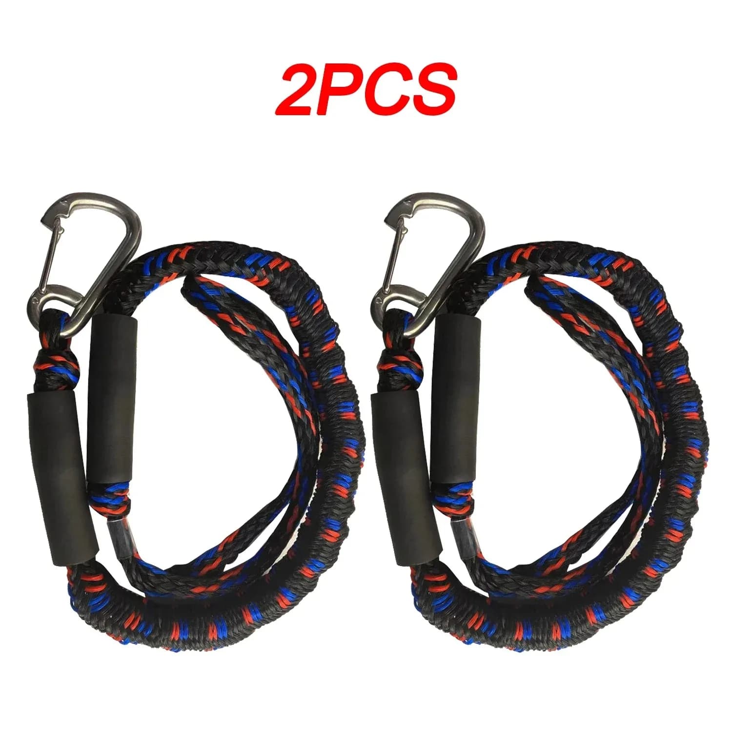 2/1 Pezzi Corde Elastici Ammortizzanti per Ormeggio con Ganci, Ancoraggio Regolabile per Kayak, Canoa, Moto d'Acqua, Pontone