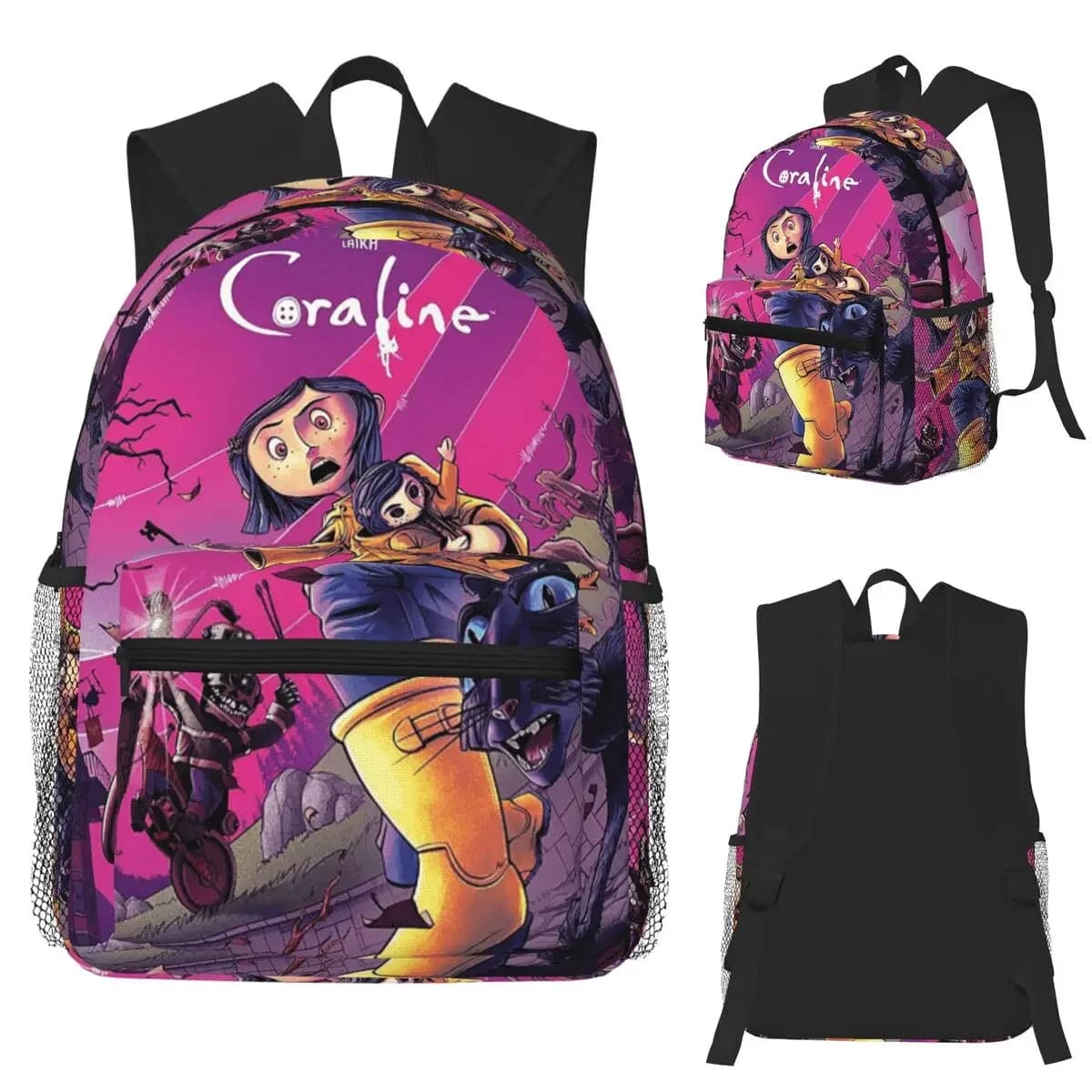 Enchanted Coralines Animation Student Backpack School Bag Hiking Travel Daypack for Boys Girls Fashion Bookbag Shoulder Bags