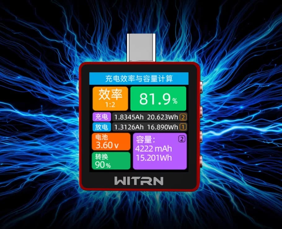 Nuovo Misuratore di Tensione e Corrente WITRN K2 INA237 48V Versione Rossa, Tester USB con Rilevamento Protocollo di Ricarica Rapida PD3.1, Decoy 28VEPR