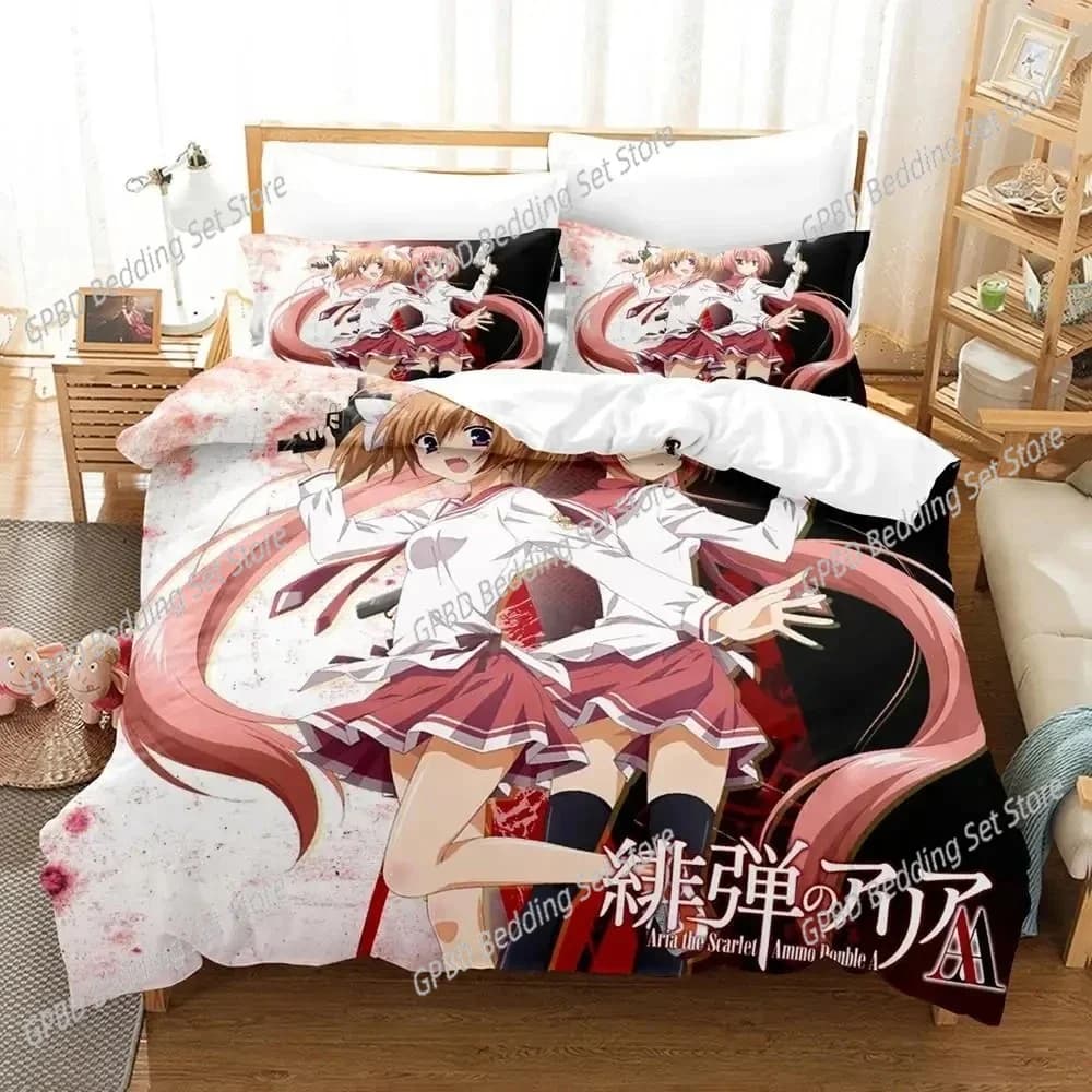 Anime Aria the Scarlet Ammo Hidan no Aria Bedding Set Bedroom Soft Modern Bedspreads Comefortable Duvet Cover Quilt Pillowcase