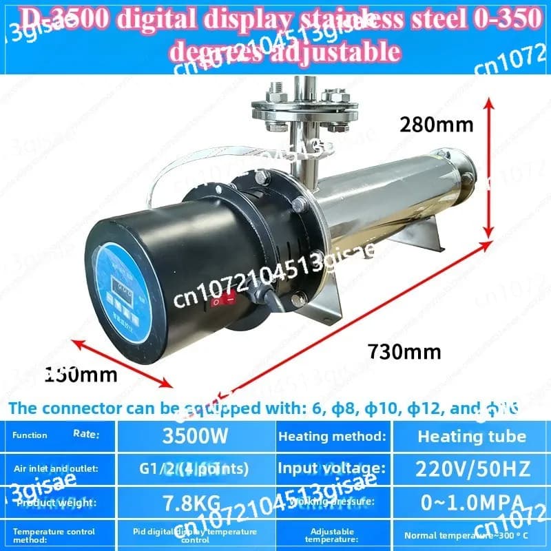 Antigelo con tubo d'aria, asciutto e deumidificazione, essiccazione ad aria calda, riscaldatore ad aria compressa con display digitale,