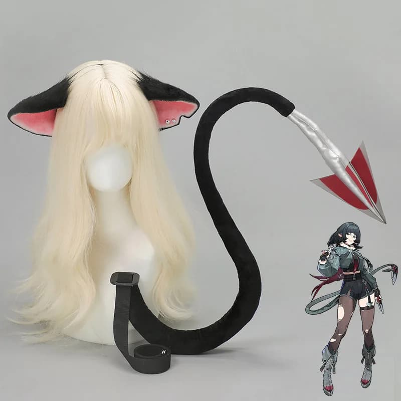 Gioco di ruolo con fascia per orecchie da bestia in peluche e set di code per orecchie da topo Set completo di costumi di ruolo