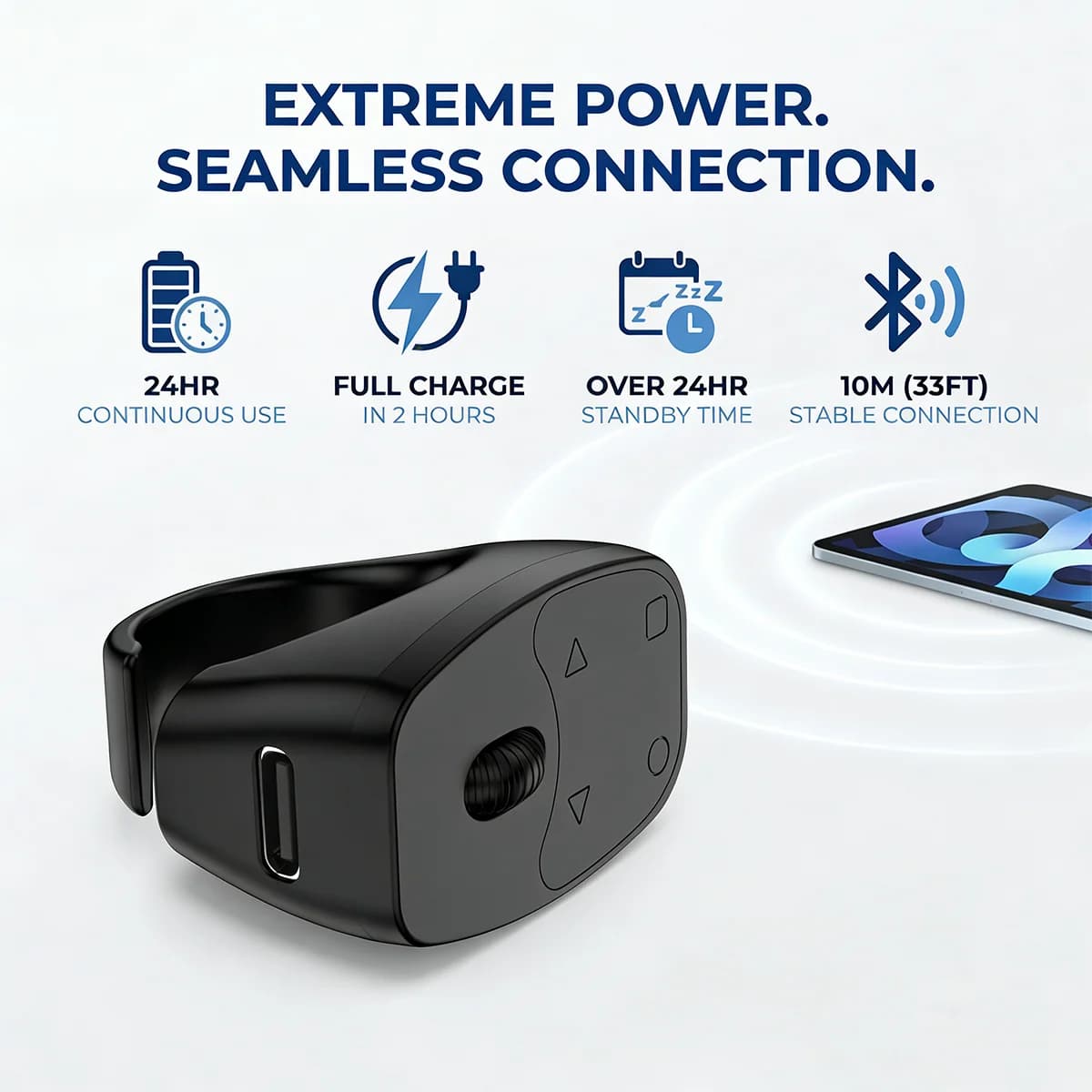 Bluetooth Smart Ring Remote Controller, for Short‑Video Scrolling, E‑Book Page‑Turning, Music Control Phone Camera Shutter