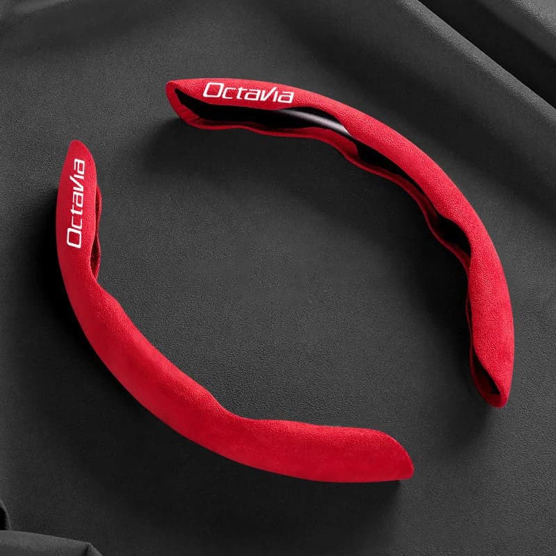 Copri Volante in Pelle Scamosciata Antiscivolo per Skoda Octavia Fabia Rapid Superb Kodiaq Scala Karoq Citigo Kamiq Roomster Enyaq