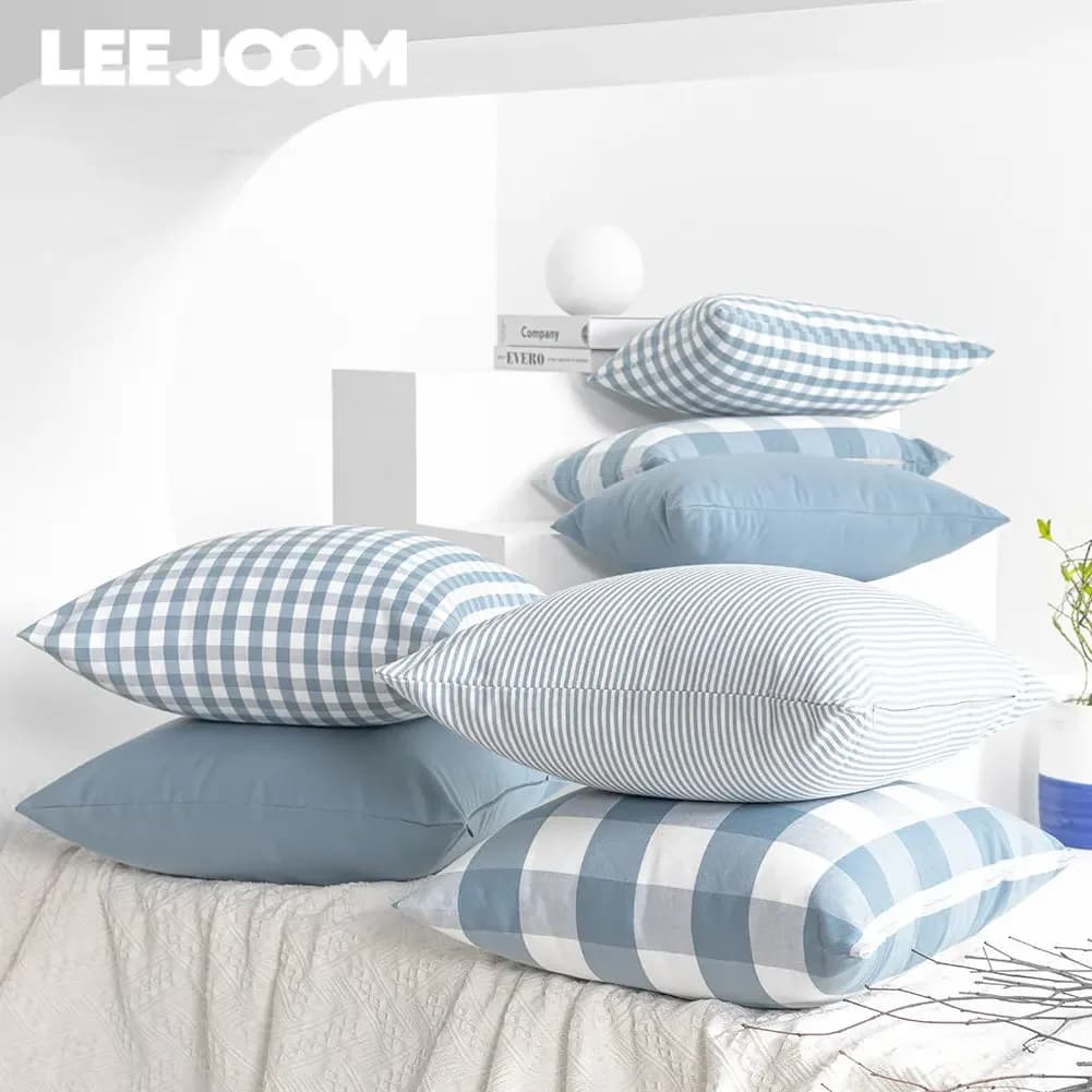 VIKAMA 1 piece of blue children's pillow lining, Scottish house decorations, sofa cushion lining suitable for sofa and home decoration